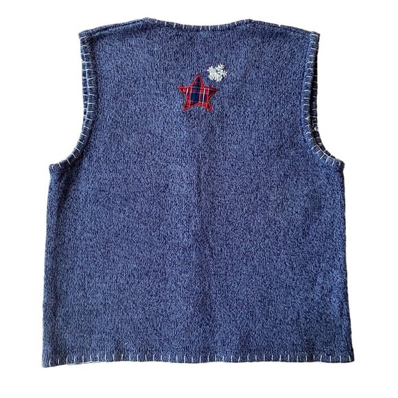 Bobbie Brooks women's large winter embroidered zip up stretchy sweater vest - Picture 11 of 12